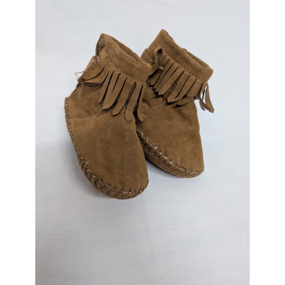 Teeny Toes Faux Suede Moccasin Baby Booties
